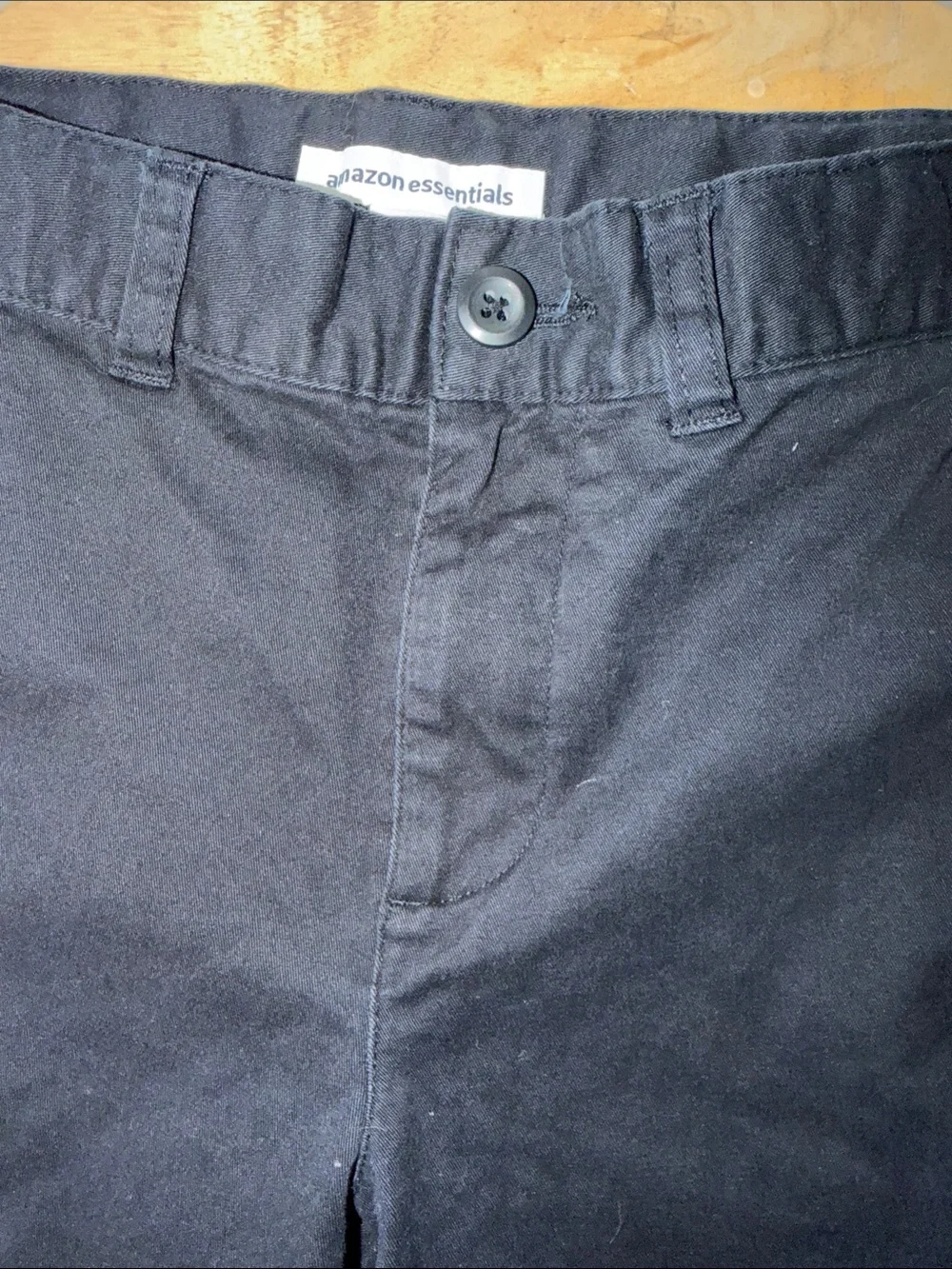 Amazon Essentials Boys Black Flat Front Casual Shorts